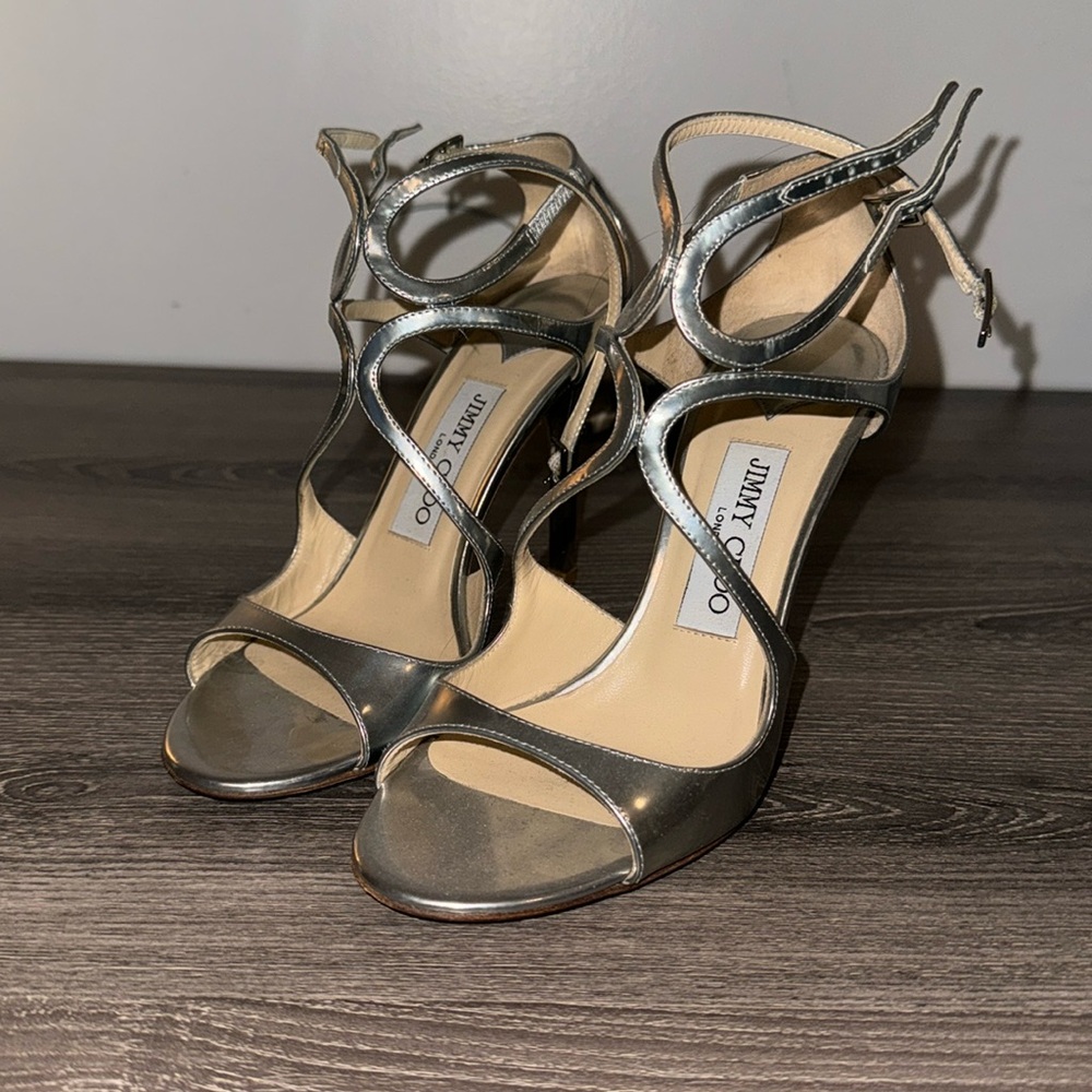 Jimmy choo silver lance 36.5